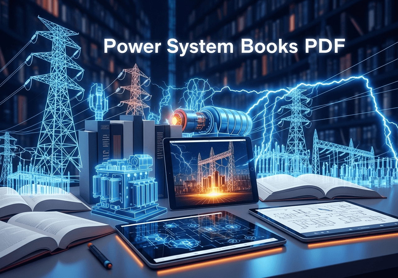 Digital textbook open to a diagram of a power grid, ideal for Electrical Engineering job aspirants